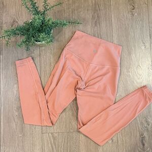 LULULEMON PEACHY PINK COLD WEATHER ALIGN LEGGINGS SIZE 4 EUC